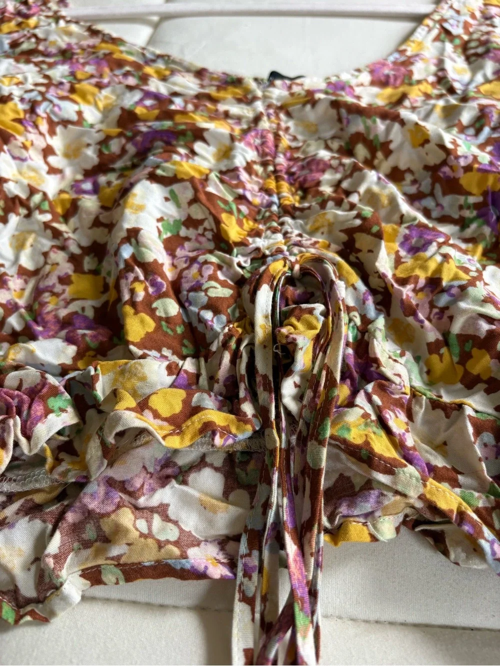 Sanctuary Floral Long Sleeve Crop Top - XL
